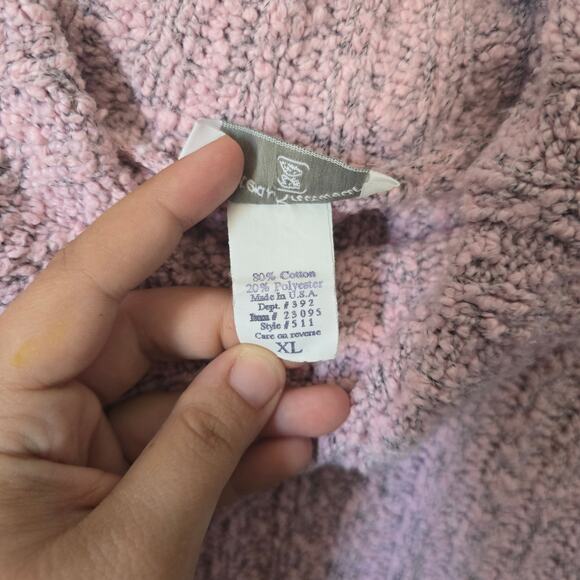 United Knitwear Pink Turtleneck Sweater XL – Textured, Cozy, Vintage USA - Picture 3 of 6